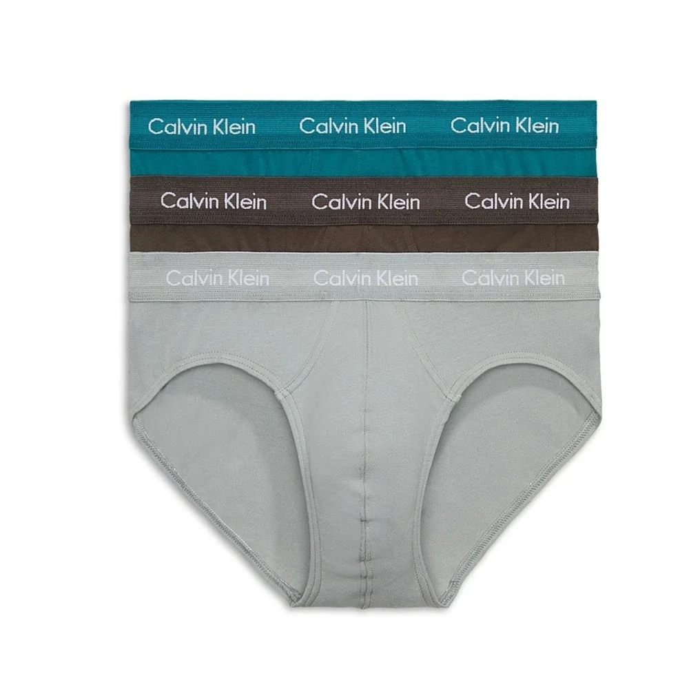 Calvin Klein Men Stretch Moisture Wicking Hip Briefs Pack of 3 Multi Size M